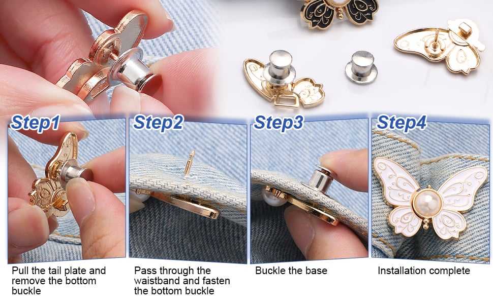 Waistband Clips Instant Adjustment Rust-Resistant Metal