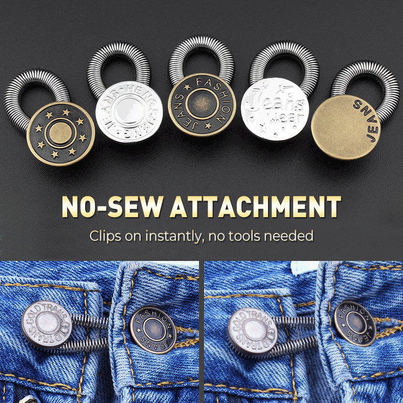 Waistband Extender Zinc Alloy Spring Clip & Tool-Free Attachment