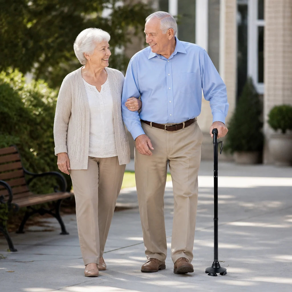 Walking Stick Foldable LED Height-Adjustable