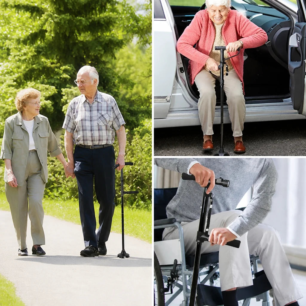 Walking Stick Foldable LED Height-Adjustable