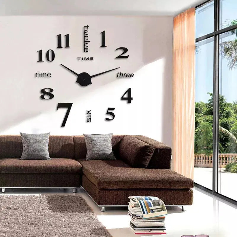 Wall Clock 3D DIY Self-Adhesive Acrylic & Foam