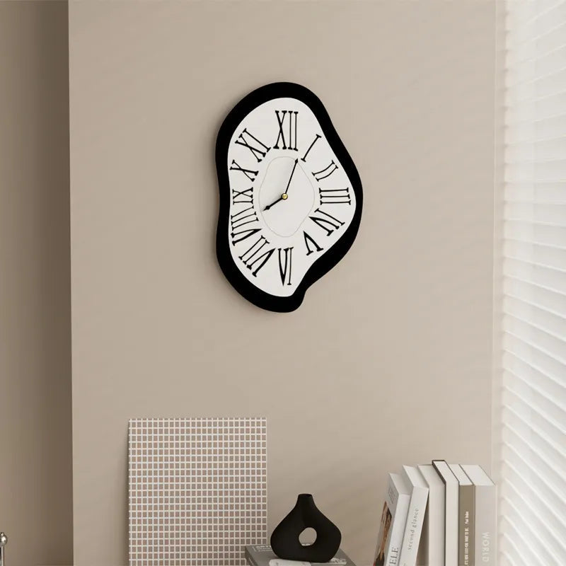Wall Clock Acrylic Silent Quartz Distorted Roman Numerals