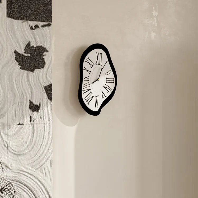 Wall Clock Acrylic Silent Quartz Distorted Roman Numerals