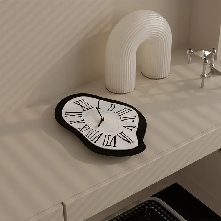 Wall Clock Acrylic Silent Quartz Distorted Roman Numerals