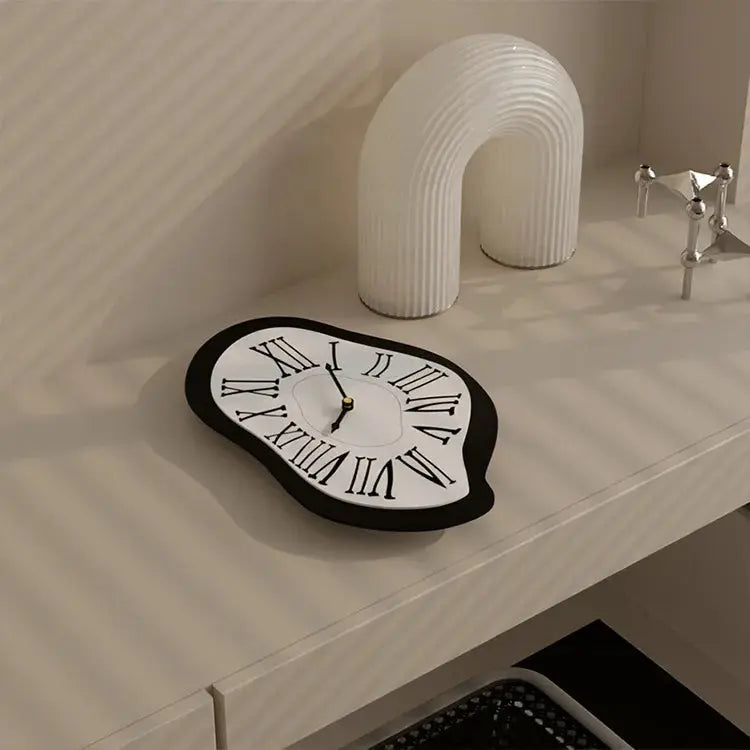 Wall Clock Acrylic Surreal Roman Numeral Silent Movement