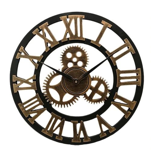 Wall Clock Easy-Read Dial Metal & Glass
