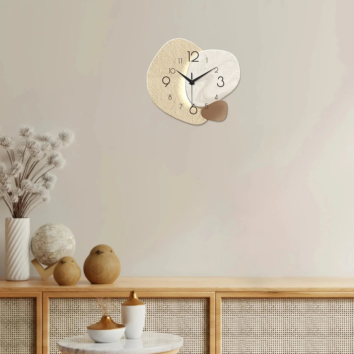 Wall Clock Organic Double Design Silent Quartz