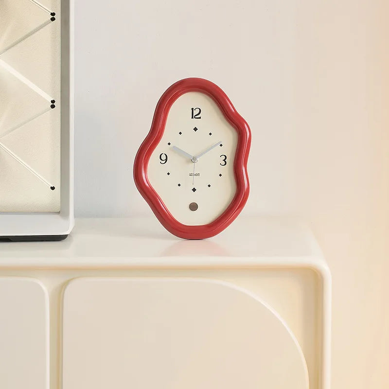 Wall Clock Organic Sculptural Shape High-Gloss Finish
