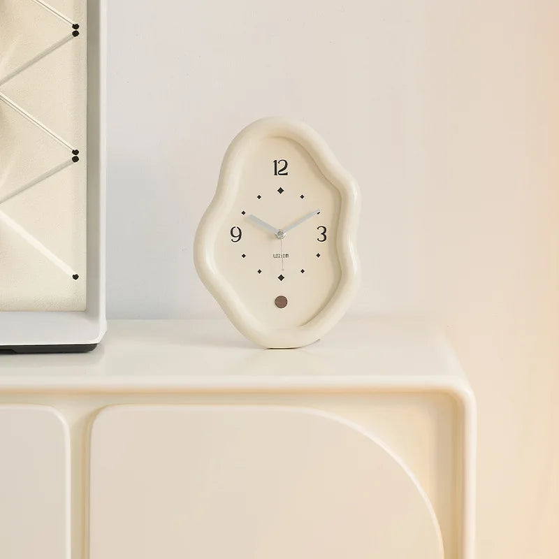 Wall Clock Organic Sculptural Shape High-Gloss Finish