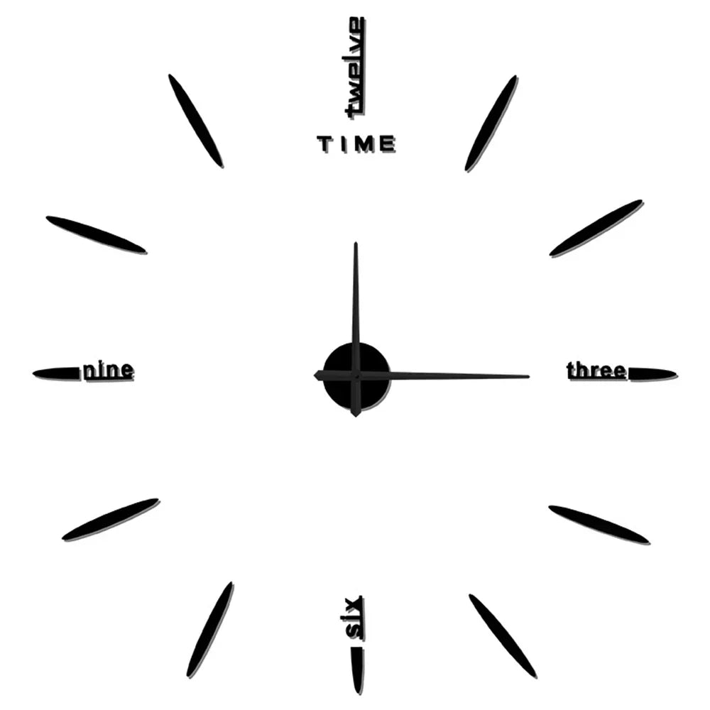 Wall Clock Self-Adhesive 3D Acrylic Customizable Layout