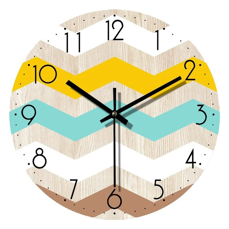 Wall Clock Silent Quartz Natural Wood 30 cm