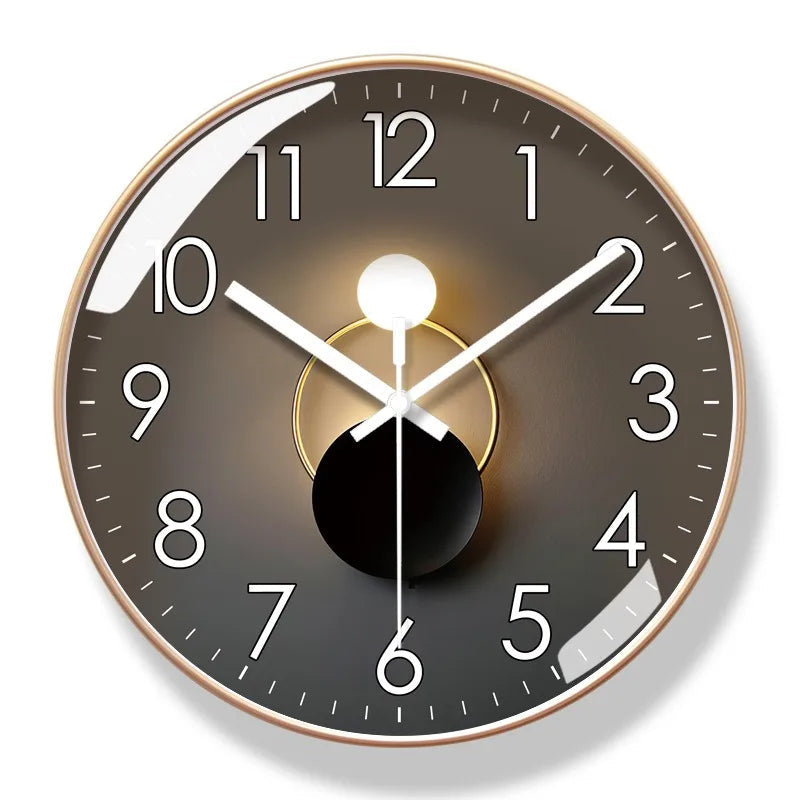 Wall Clock Square Silent Quartz Glass Cover