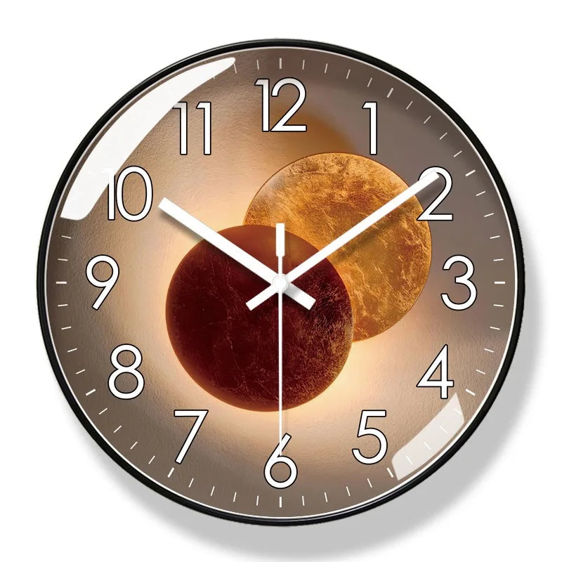 Wall Clock Square Silent Quartz Glass Cover