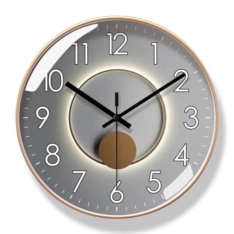 Wall Clock Square Silent Quartz Glass Cover