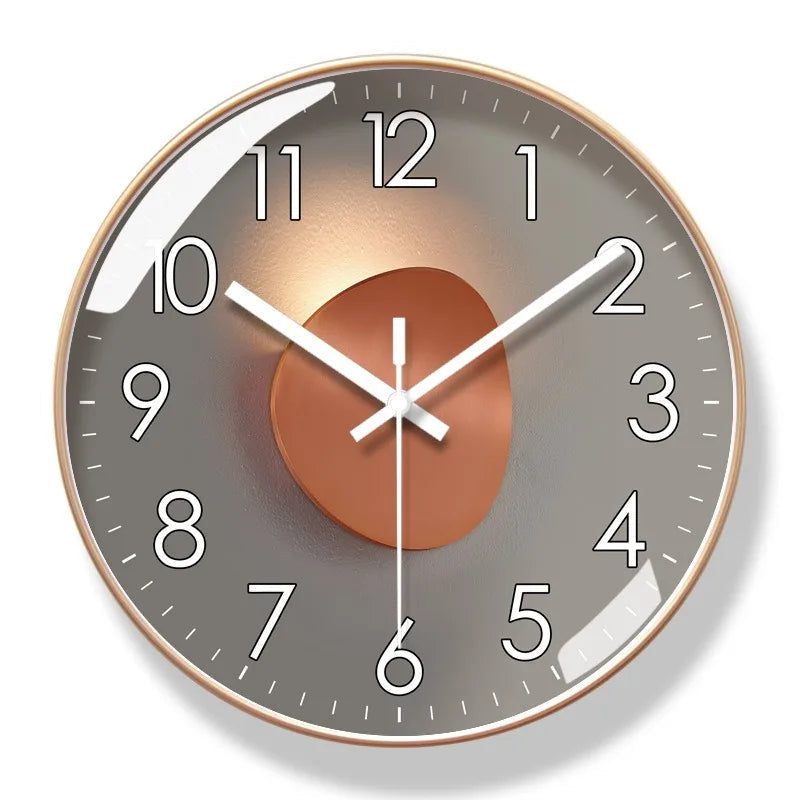 Wall Clock Square Silent Quartz Glass Cover