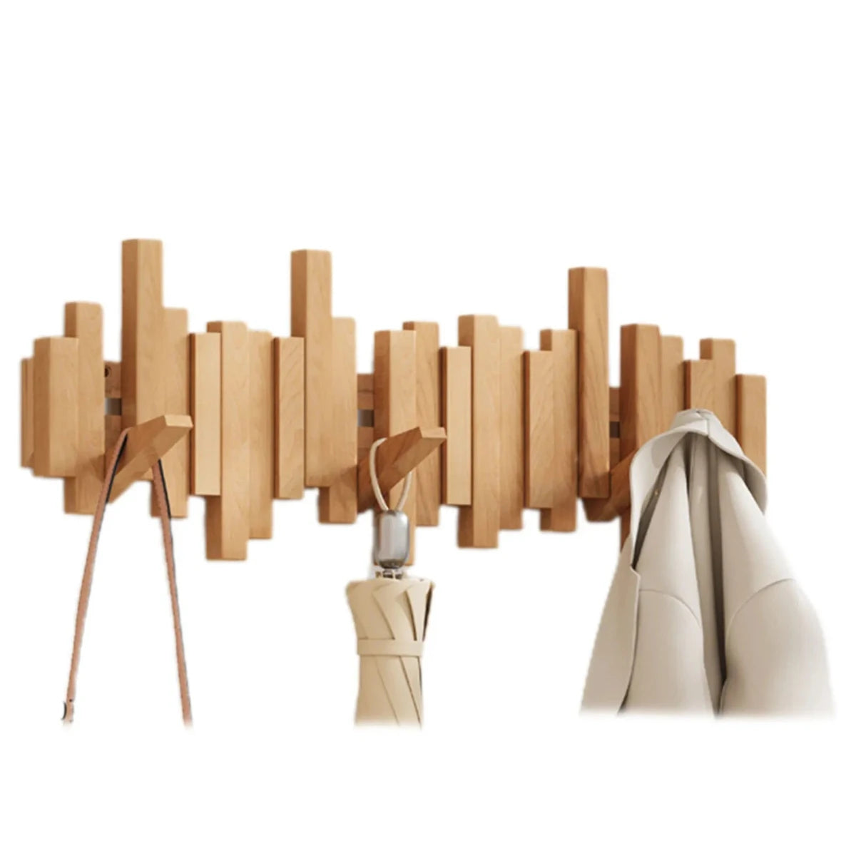 Wall Coat Rack Piano Design Solid Walnut & Beech