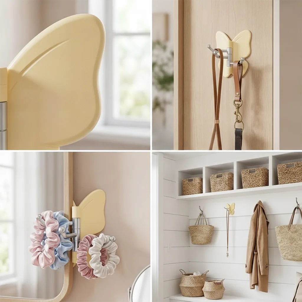 Wall Hook 3 Swivel Arms Self-Adhesive & Rust-Resistant