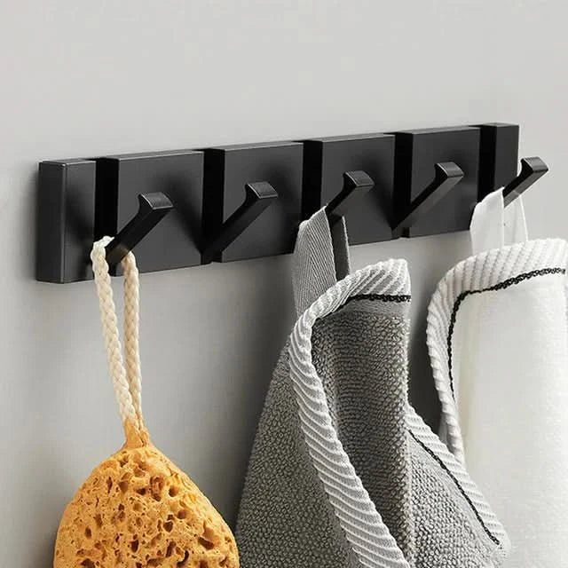 Wall Hook Fold-Flat Aerospace Aluminum Self-Adhesive & Screw-Mount