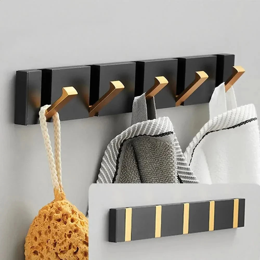 Wall Hook Fold-Flat Aerospace Aluminum Self-Adhesive & Screw-Mount