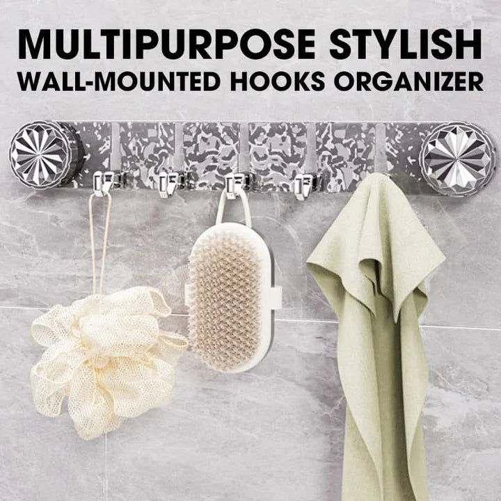 Wall Hook Rail Self Adhesive Foldable Hooks Crystal Ends