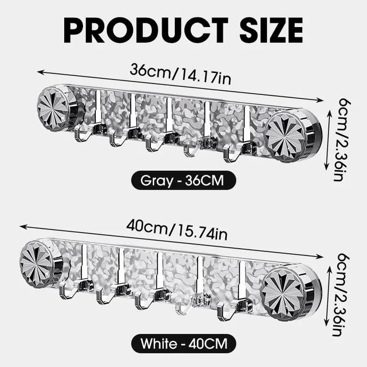 Wall Hook Rail Self-Adhesive No Drill Foldable Hooks