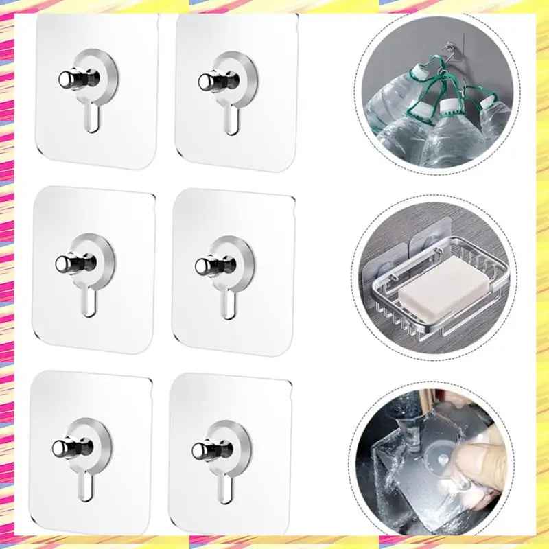 Wall Hook Self-Adhesive Transparent 11 Lb Capacity