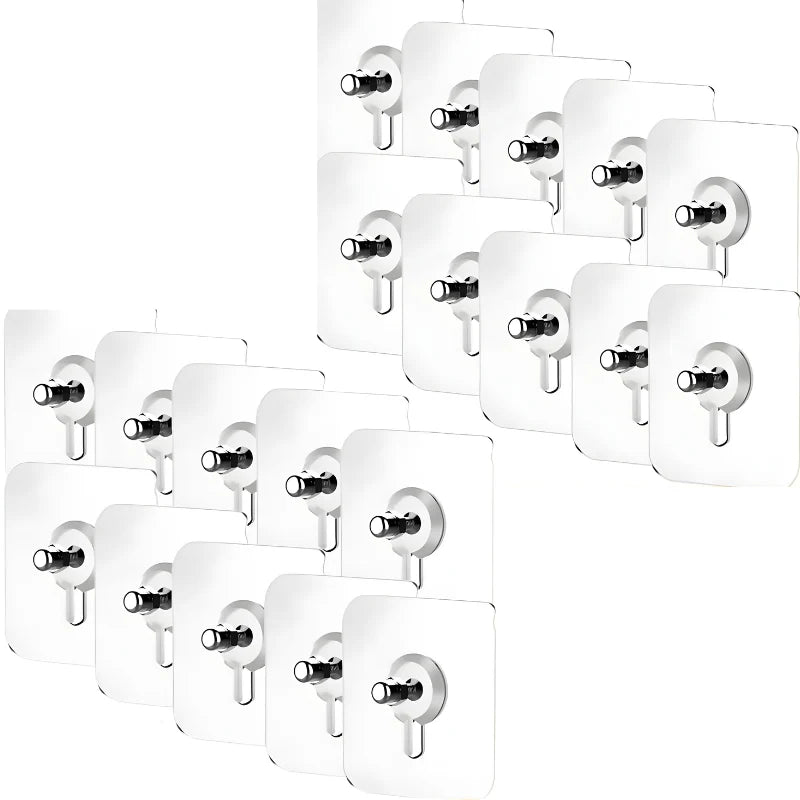 Wall Hook Self-Adhesive Transparent 11 Lb Capacity