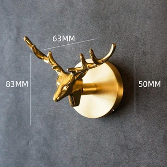 Wall Hook Solid Brass Animal Head