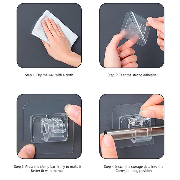 Wall Hook Transparent Self-Adhesive & Non-Slip