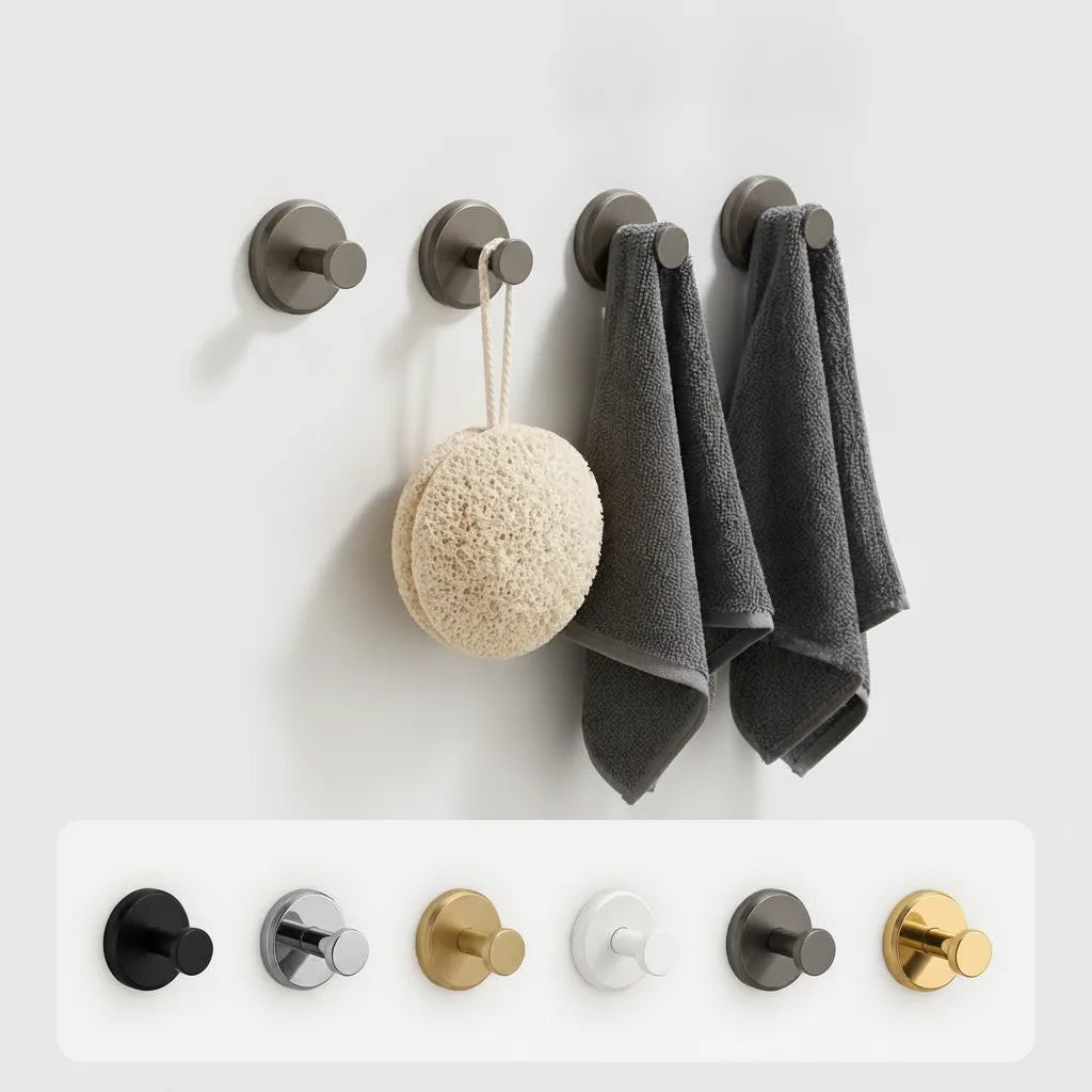 Wall Hooks Drill-Free Suction Cup Repositionable Set Of 4