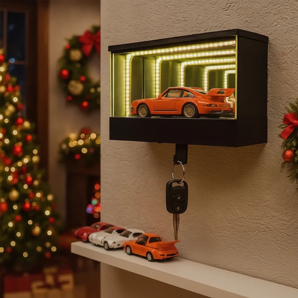 Wall Key Holder Infinity Mirror LED Lighting