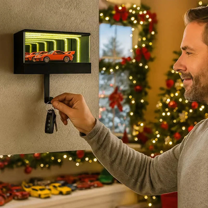 Wall Key Holder Infinity Mirror LED Lighting