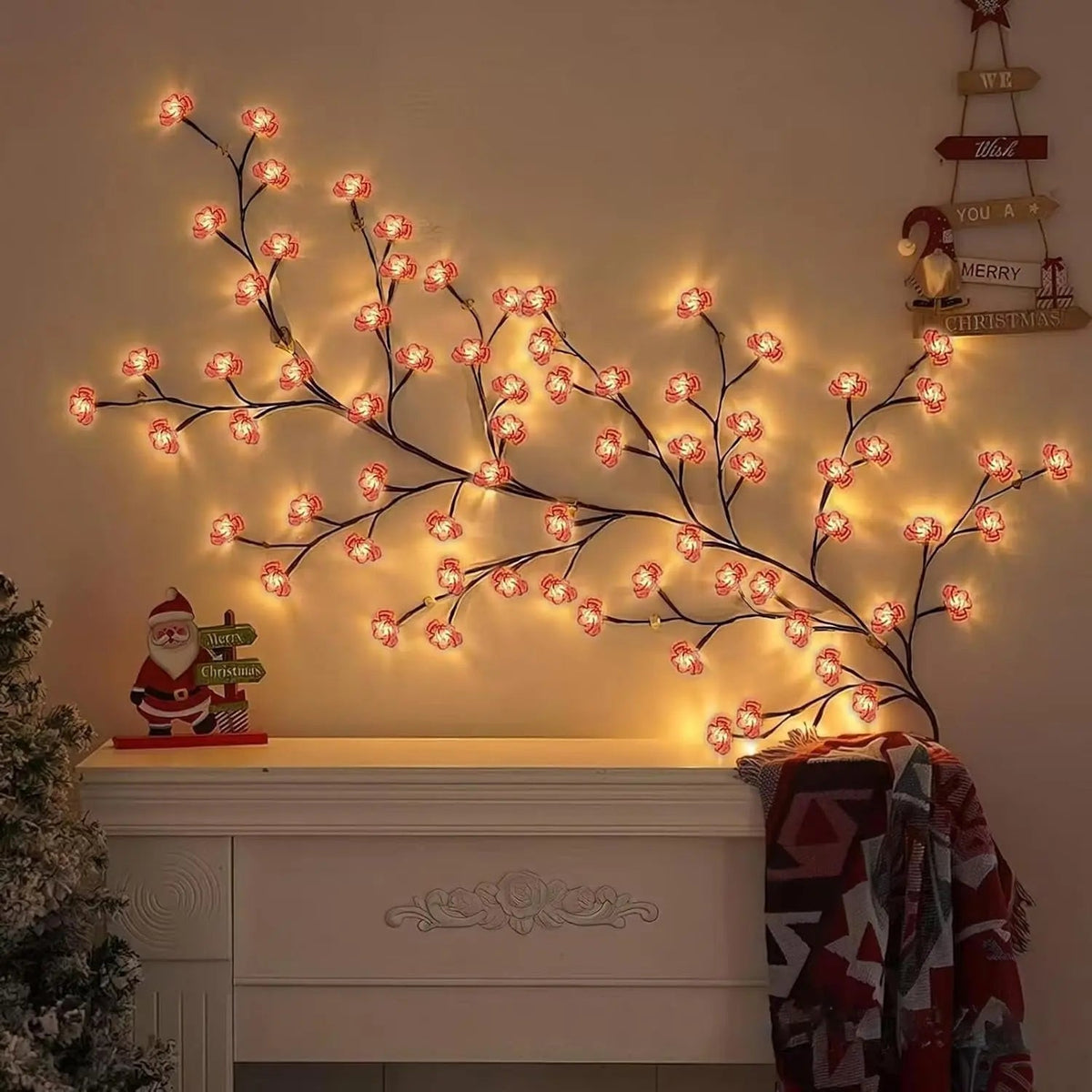 Wall Lamp Cherry Blossom Shapeable Copper Remote & USB