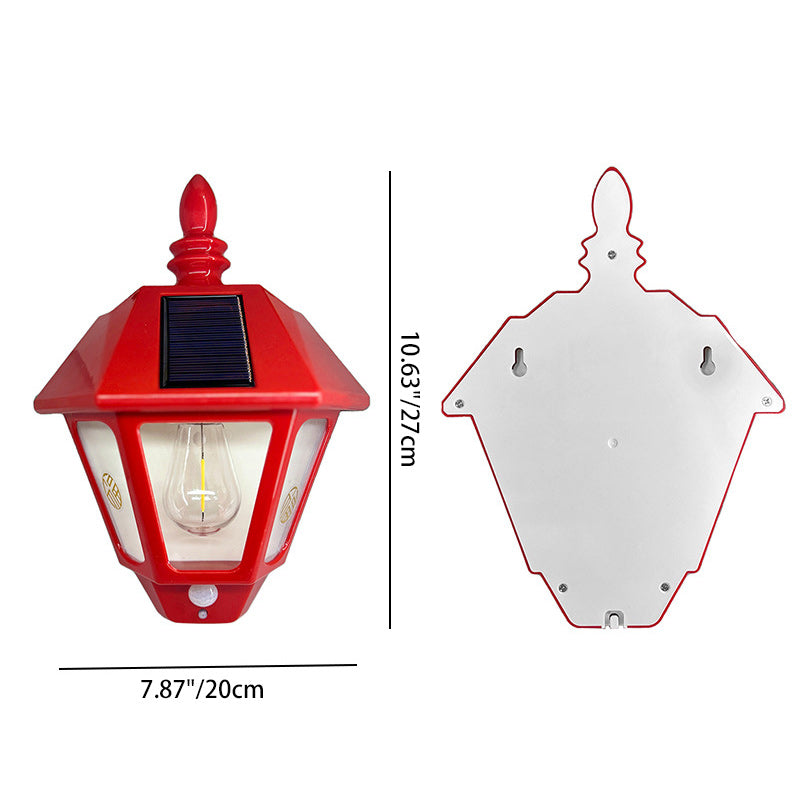 Wall Lantern Solar-Powered Weatherproof Fu Symbol