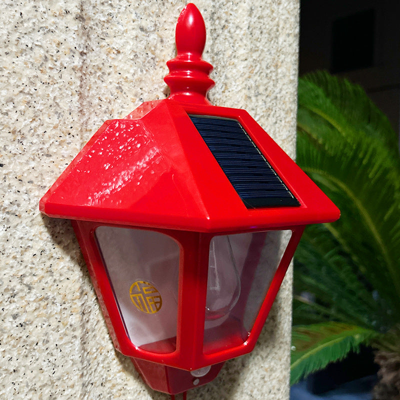 Wall Lantern Solar-Powered Weatherproof Fu Symbol