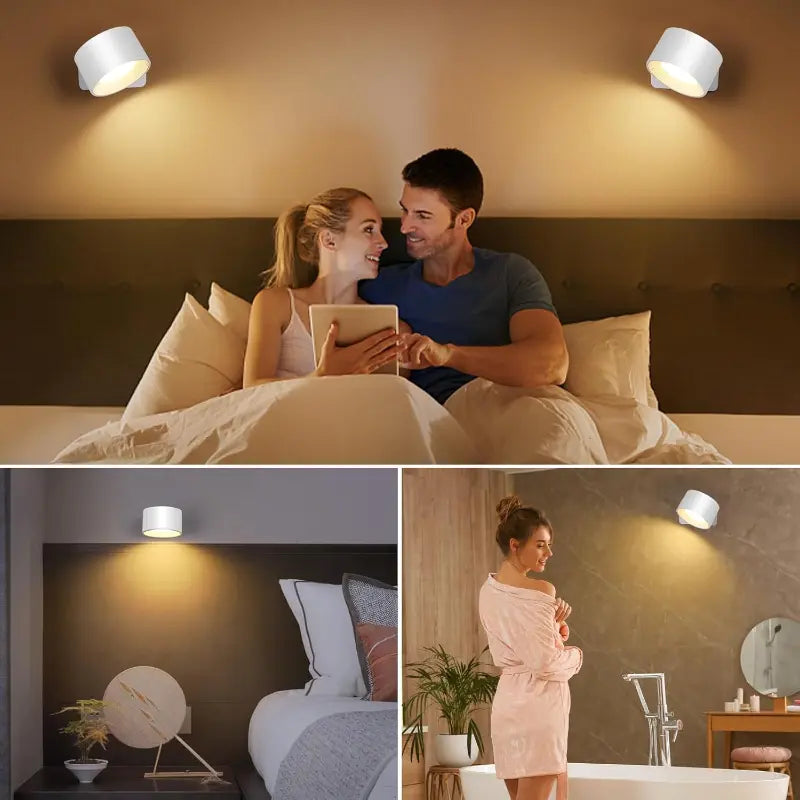 Wall Light 360° Swivel Head Touch Control USB Rechargeable