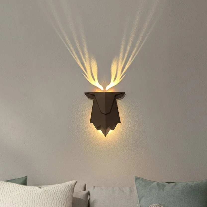 Wall Light Deer-Shaped Dimmable Remote & Rechargeable