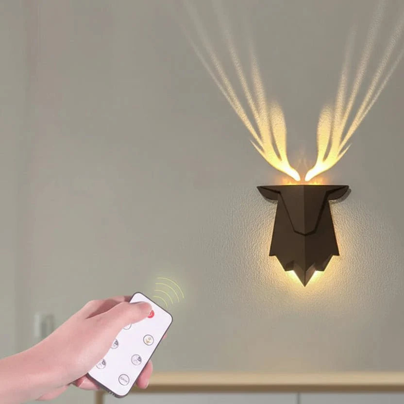 Wall Light Deer-Shaped Dimmable Remote & Rechargeable