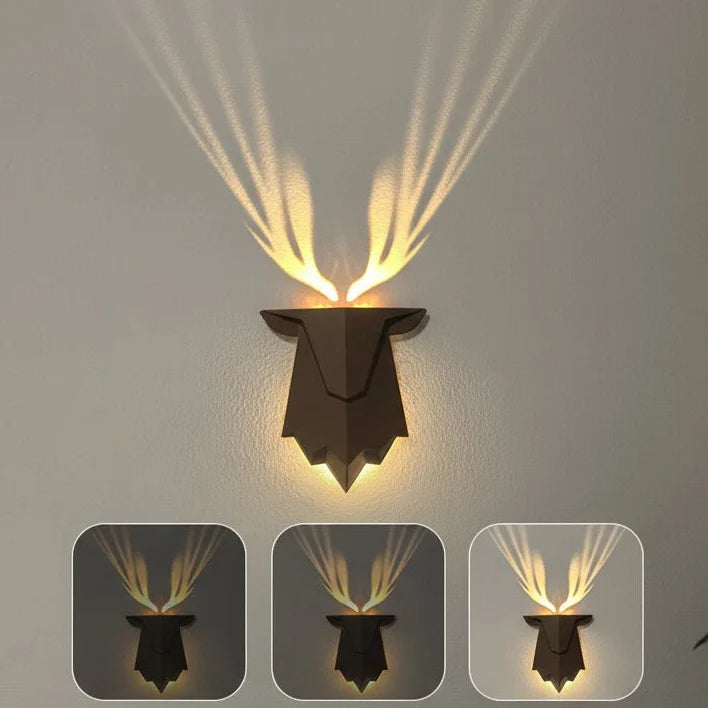Wall Light Deer-Shaped Dimmable Remote & Rechargeable