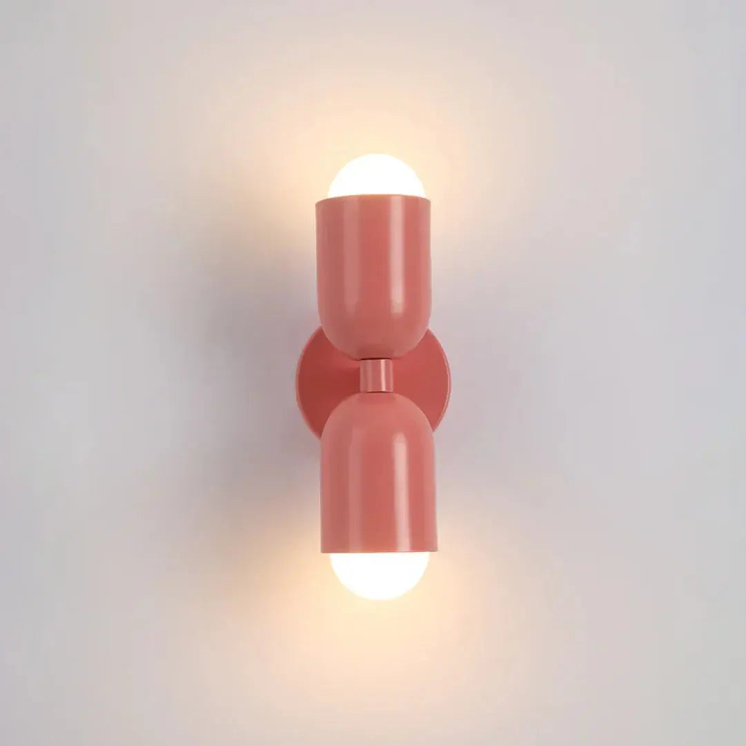 Wall Light Double Cylinder Up & Down Powder-Coated Metal