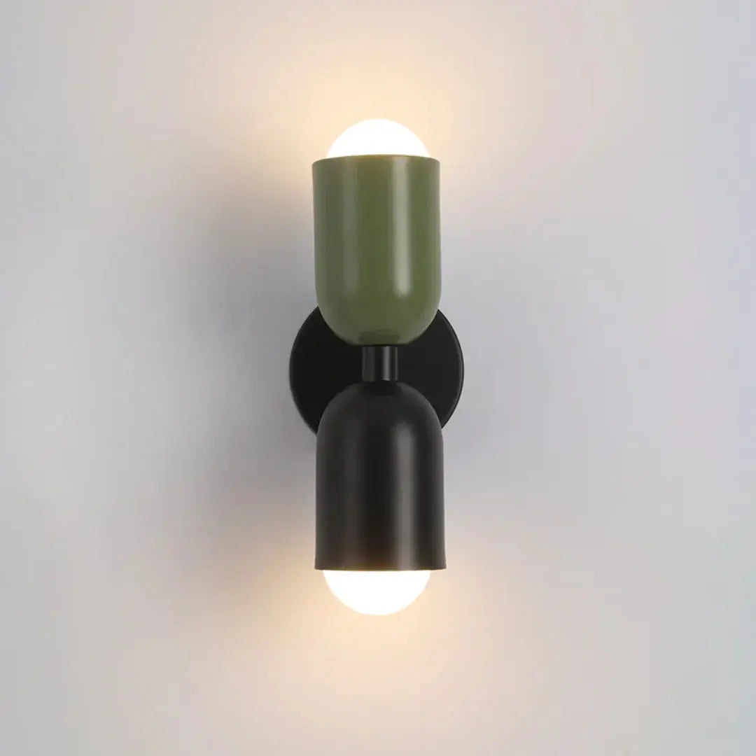 Wall Light Double Cylinder Up & Down Powder-Coated Metal
