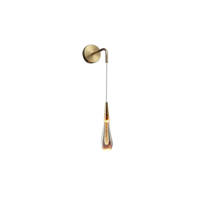 Wall Light Drop-Shaped Glass & Metal Warm White LED