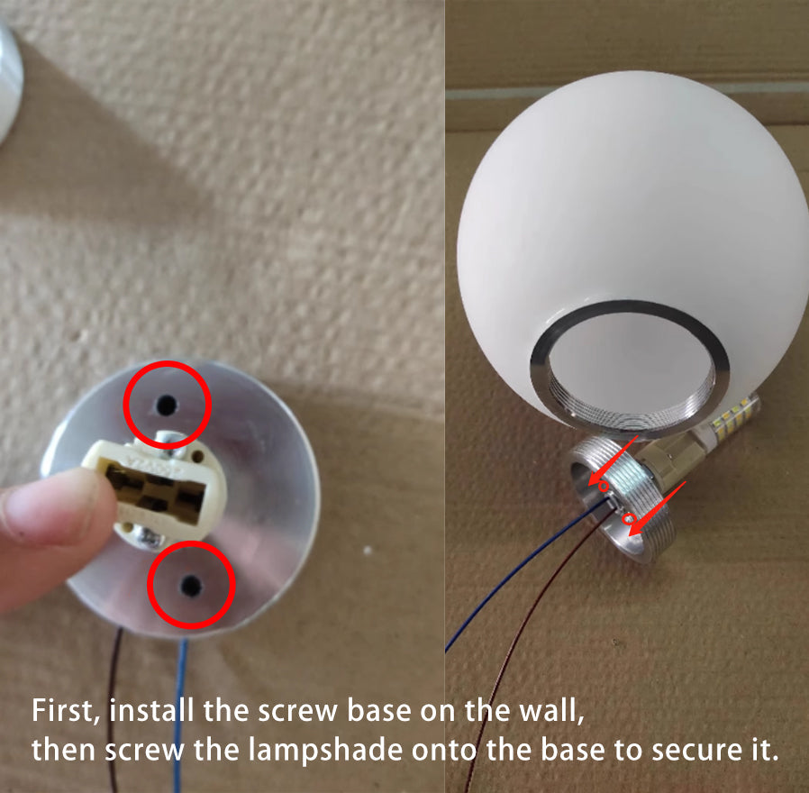 Wall Light Frosted Glass Globe G9 Socket Glare Free