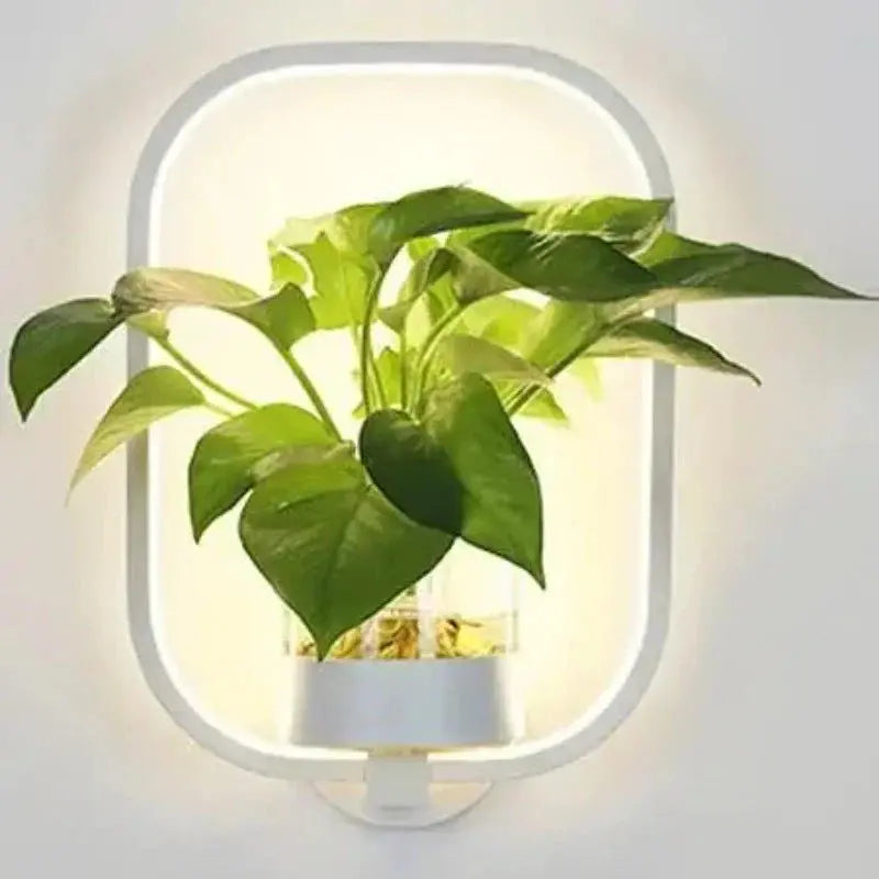 Wall Light Space-Saving Botanical Plant Accent Metal & Glass