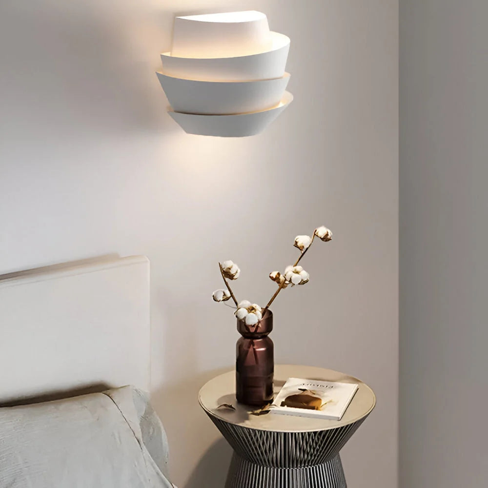 Wall Light Tiered Up/Down Matte White G9 Socket