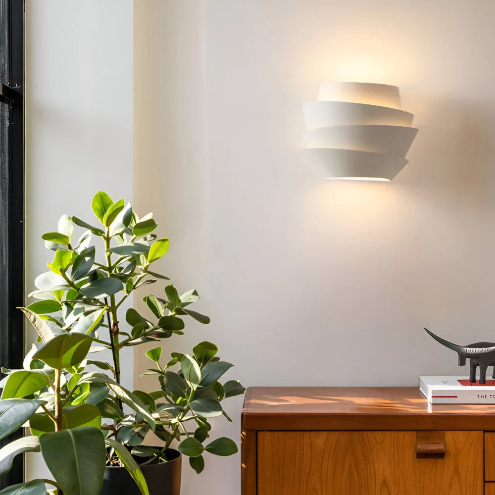 Wall Light Tiered Up/Down Matte White G9 Socket