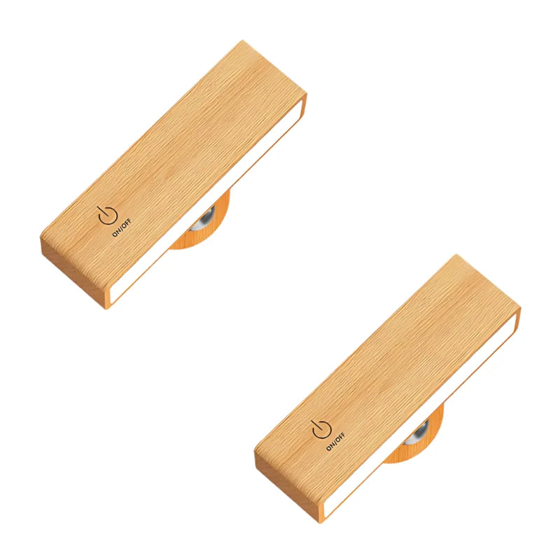 Wall Light Wood Finish Touch Control & Timer
