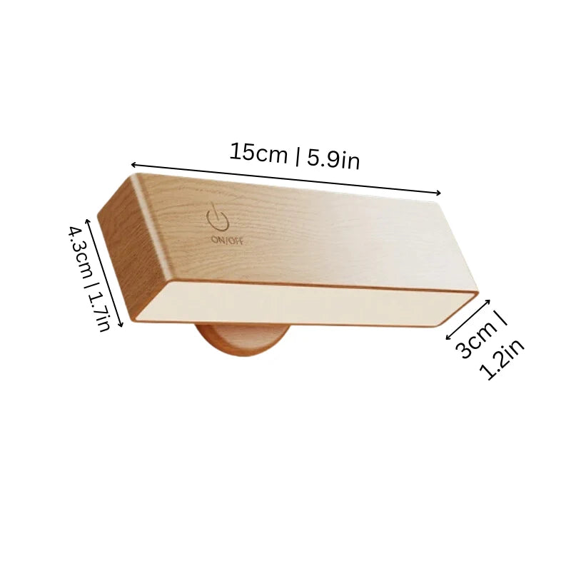 Wall Light Wood Finish Touch Control & Timer