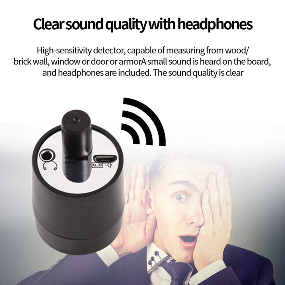 Wall Listening Device High-Sensitivity Amplifier Rechargeable 1m Range