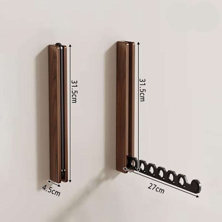 Wall-Mounted Coat Rack Fold-Flat Solid Wood